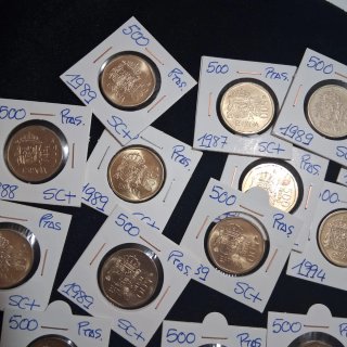 Lote 70 monedas 500 pesetas Rey SC - MBC
