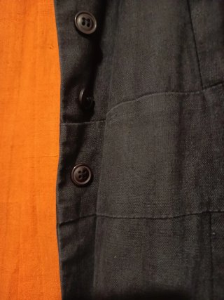 Chaqueta vintage entretiempo negra y naranja