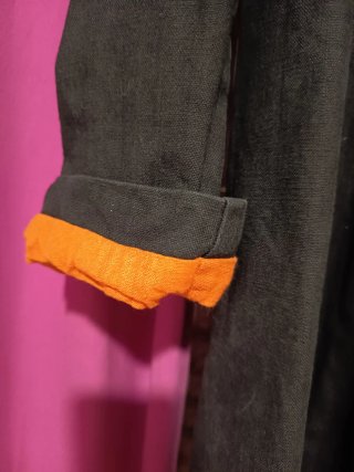 Chaqueta vintage entretiempo negra y naranja