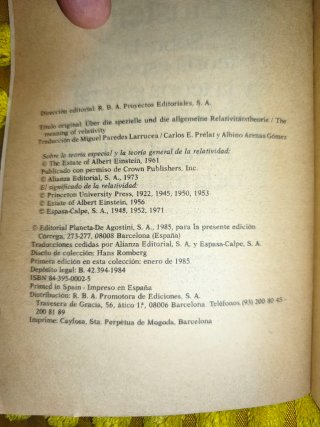 Sobre la teoría especial y la teoría general de...