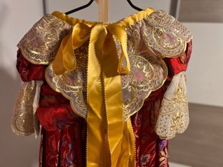 Traje de Fallera Rojo y Dorado