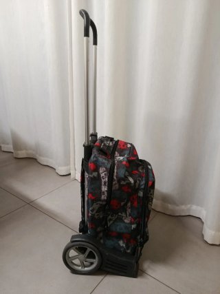 Mochila con ruedas y estampado