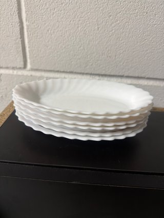 6 Fuentes/Baladas Porcelana Blanca