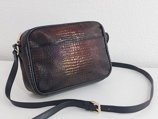 Bolso Uterqüe piel efecto reptil