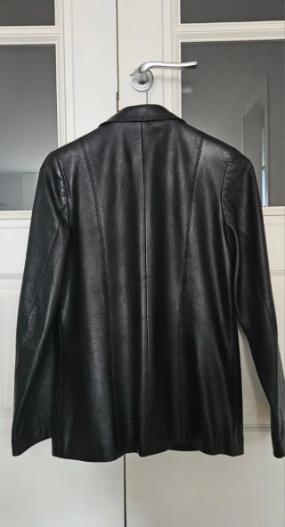 Chaqueta Mestre Piel Negra Blazer Vintage