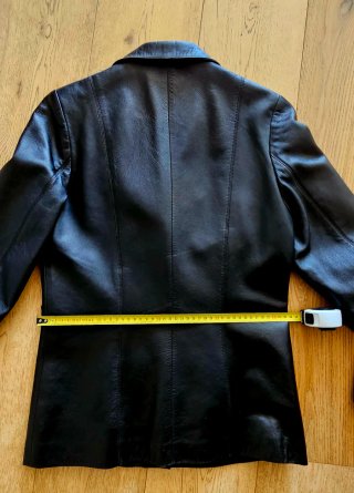 Chaqueta Mestre Piel Negra Blazer Vintage