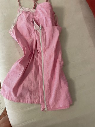Top canotta vintage rosa con pizzo