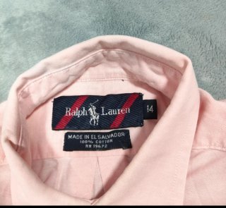 Camisa Oxford Rosa Ralph Lauren Niños T.14