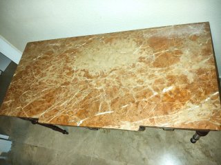 Mesa antigua mármol y madera - año 1920