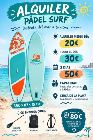 Alquiler Padel Surf Doble Cerca Playa Malvarrosa