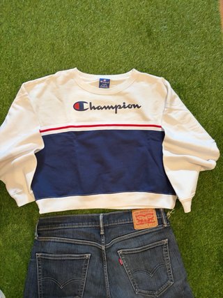 Jersey Champion Blanco y Azul Talla L
