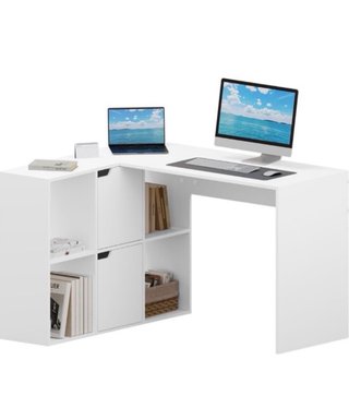 Mesa de estudio/gaming L blanca