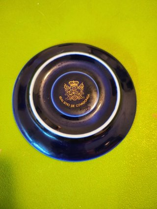 Cenicero Vintage Asturias Porcelana Azul Cobalto