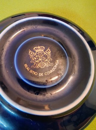 Cenicero Vintage Asturias Porcelana Azul Cobalto