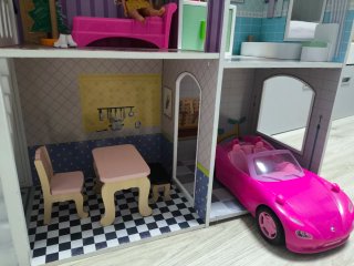 Gran Casa de muñecas de madera con accesorios