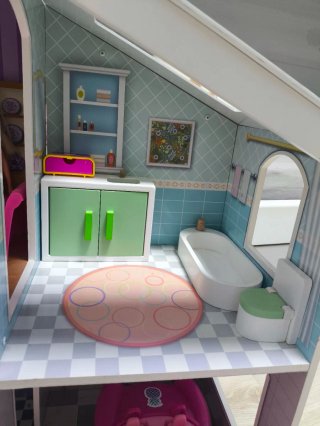 Gran Casa de muñecas de madera con accesorios