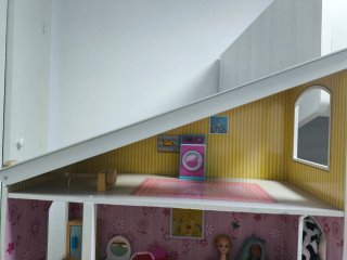 Gran Casa de muñecas de madera con accesorios