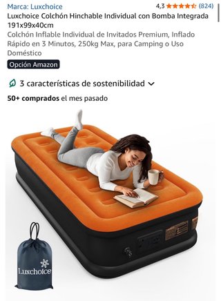 Colchón Hinchable Individual Luxchoice Bomba Integ