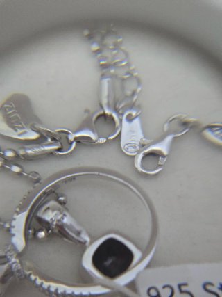 Conjunto Plata 925 Ley Collar, Pulsera y Anillo