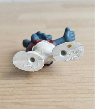 Puffo Schleich Vintage con Skateboard e Scatola
