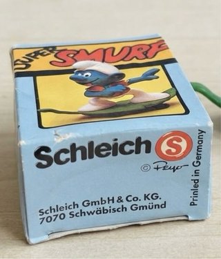 Puffo Schleich Vintage con Skateboard e Scatola