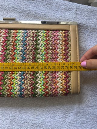 Bolso de fiesta clutch rafia XL multicolor