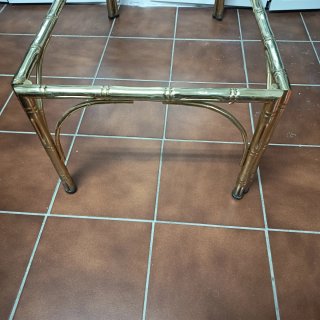 Mesa centro dorada bambú años 70