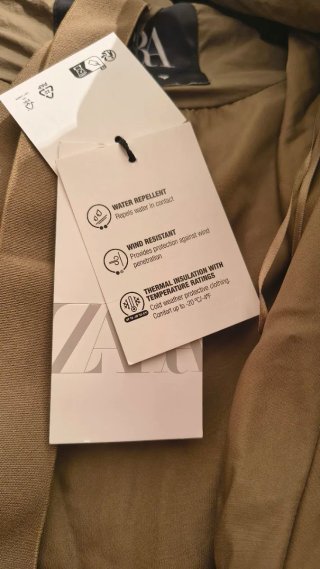 Plumífero Zara Verde Oliva Talla XL