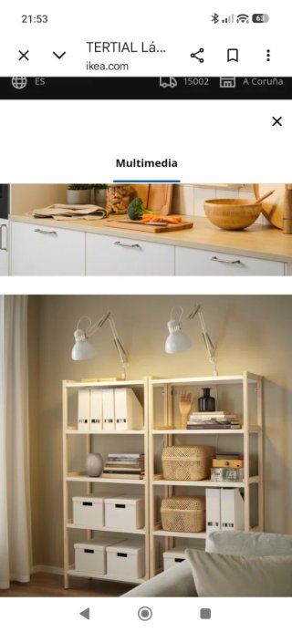 Lámpara de escritorio IKEA TERTIAL blanca