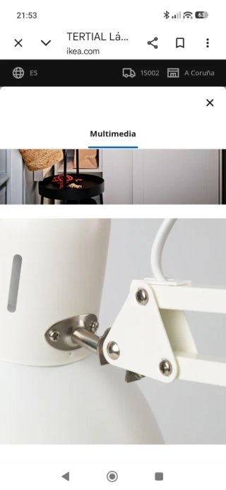 Lámpara de escritorio IKEA TERTIAL blanca