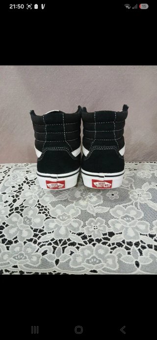 Scarpe Vans alte nere e bianche