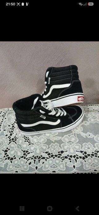 Scarpe Vans alte nere e bianche