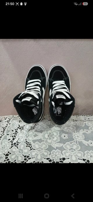 Scarpe Vans alte nere e bianche