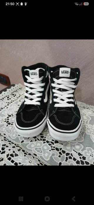 Scarpe Vans alte nere e bianche