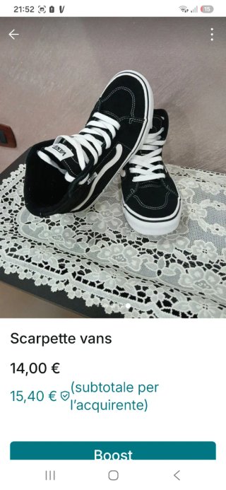 Scarpe Vans alte nere e bianche