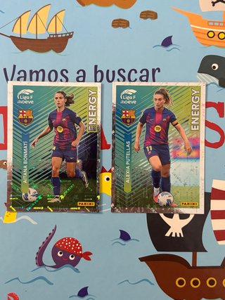 2 Cromos Liga F Aitana Bonmatí y Alexia Putellas