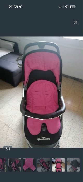 Carrito de bebé rosa