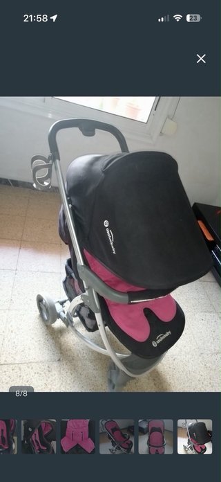 Carrito de bebé rosa