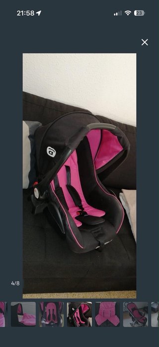 Carrito de bebé rosa