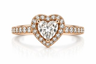 Anillo Corazón Oro Blanco y Diamantes