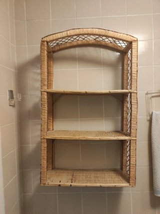 Estantería de mimbre miel claro de 3 baldas