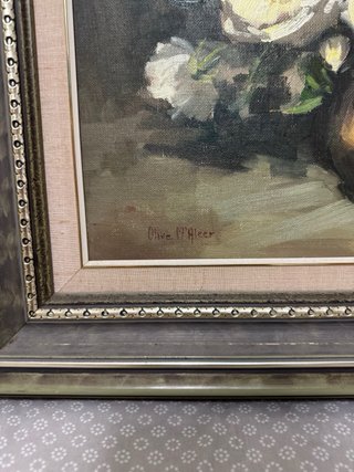 Cuadro para pared de flores blancas