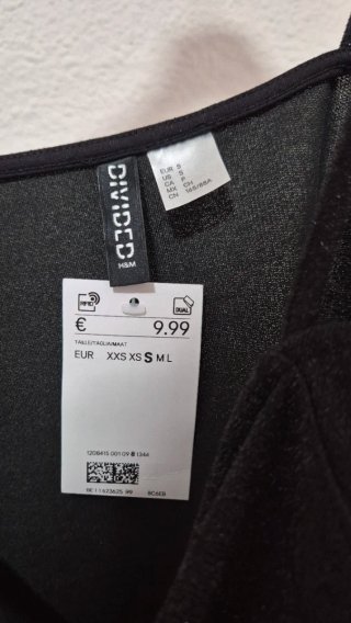 Vestido Negro Fiesta H&M Talla S