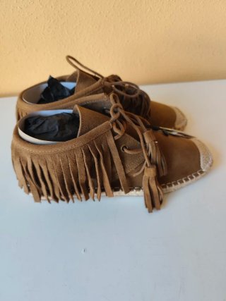 Zapatos Parfois piel yute flecos N°40 nuevos.