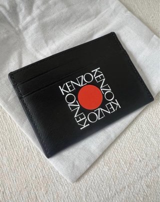 Tarjetero Kenzo Piel Negro y Rojo