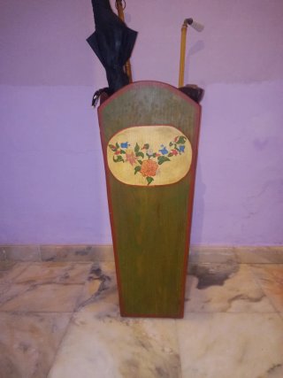 Paragüero y perchero madera pintado a mano