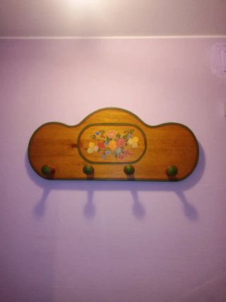 Paragüero y perchero madera pintado a mano