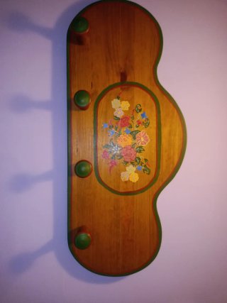 Paragüero y perchero madera pintado a mano