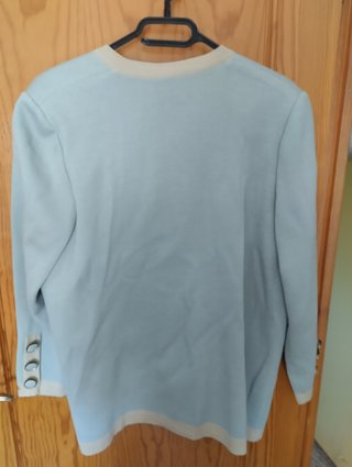 Cárdigan vintage Diego de León, azul y beige