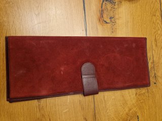 Cartera larga de cuero burdeos